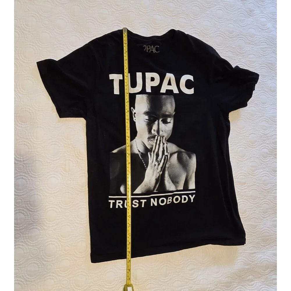Tupac 2pac Shakur Tshirt Trust Nobody Black Graphic Mens Medium Retro Hip Hop